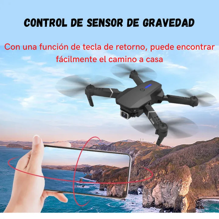 DRON E88 PRO ™- DRON SMART WIFI CAMARA DUAL HD PLEGABLE CONTROL REMOTO
